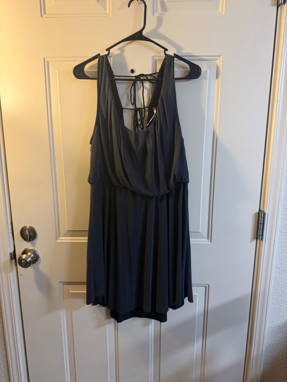 Free People Open Back Tie Mini Dress Boho Flowy